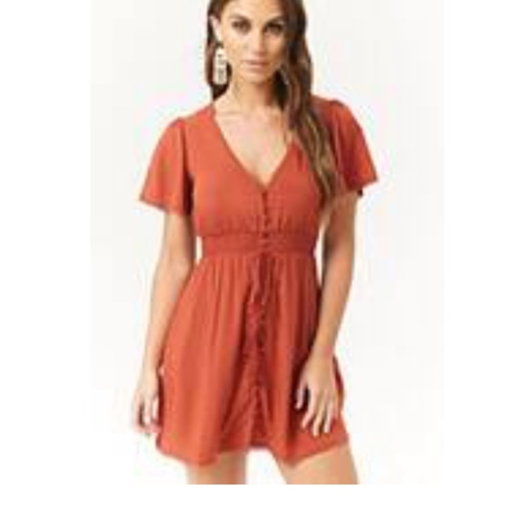 Button front mini dress